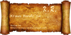 Kraus Renáta névjegykártya