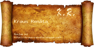 Kraus Renáta névjegykártya
